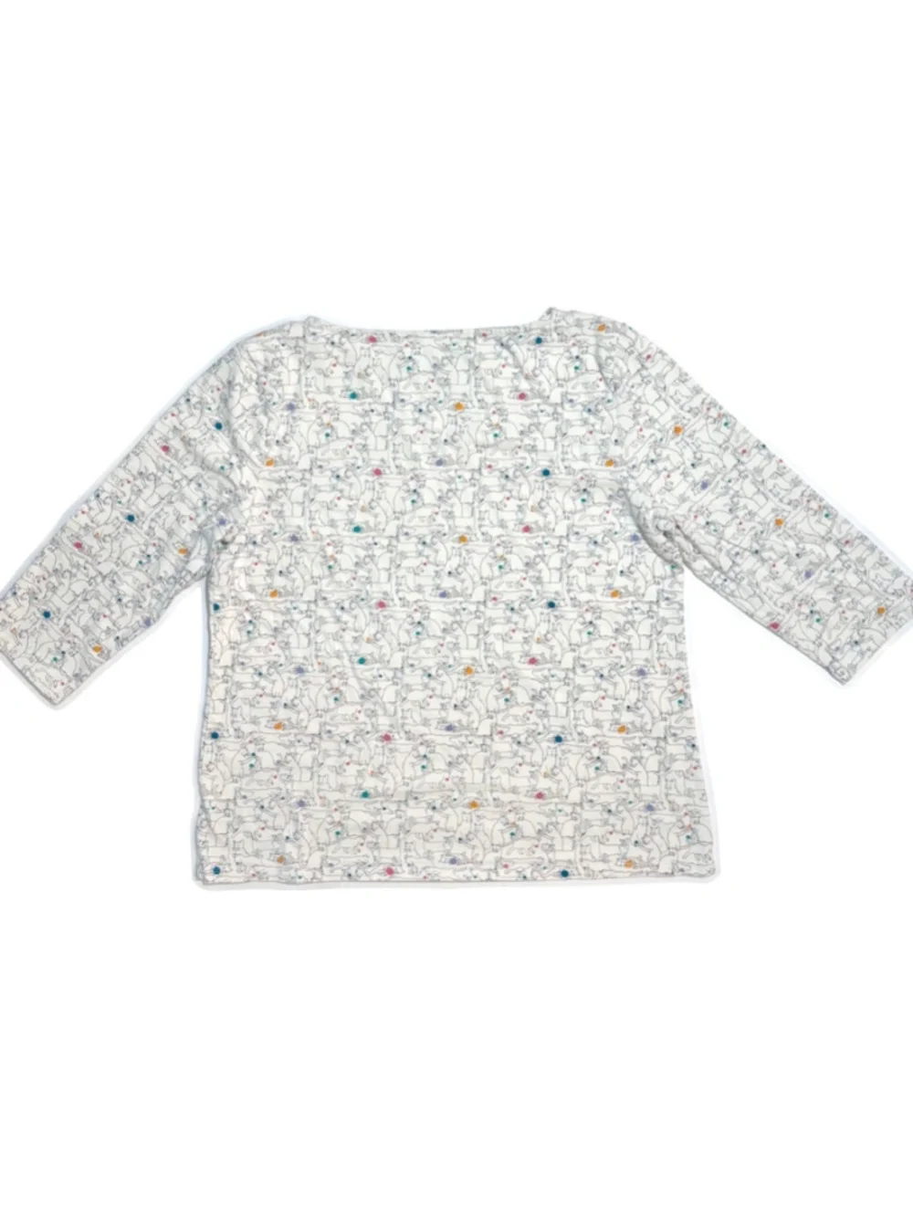 Talbots Outlet Knit Cat Kitten Print Shirt 3/4 Length Sleeves Size XL - Picture 3 of 8